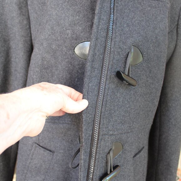 Nautica Women's Wool Coat XL Dark Gray Lined Slash Pockets - Picture 10 of 11